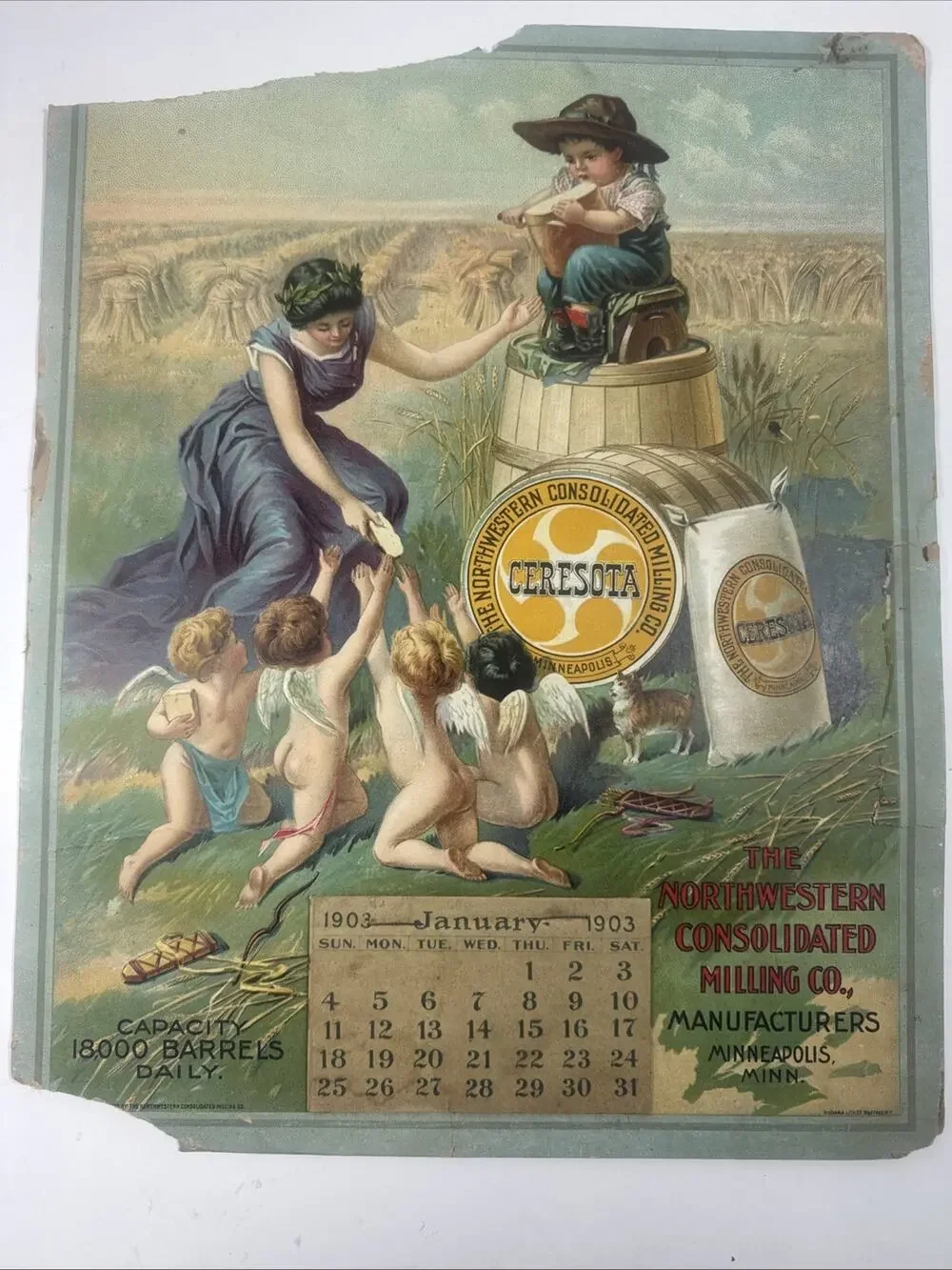 CERESOTA FLOUR Calendar 1903 MINNEAPOLIS, NORTHWESTERN CONSOLIDATED MILL Co